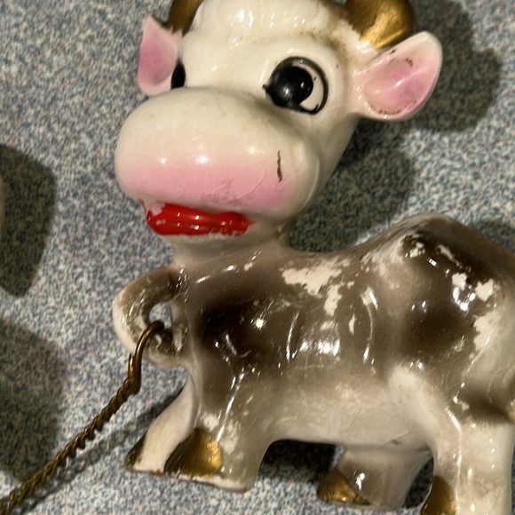 Vintage Japanese Animal Ceramic ANTHROPOMORPHIC cow Family Figurines - Picture 9 of 16